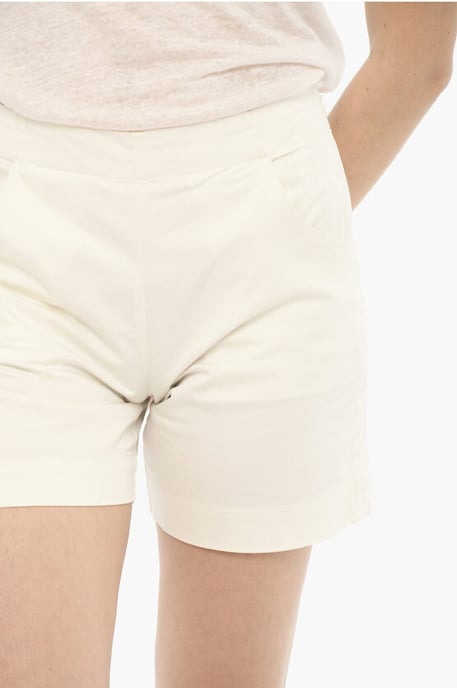 Katoenen stretch shorts in wit - Image 3