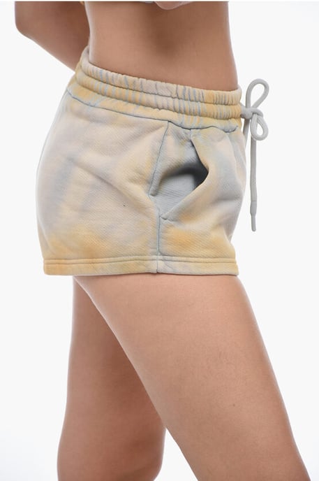 LAUNDRY Acid Wash Effect Shorts met trekkoord in beige, blauw - Image 3