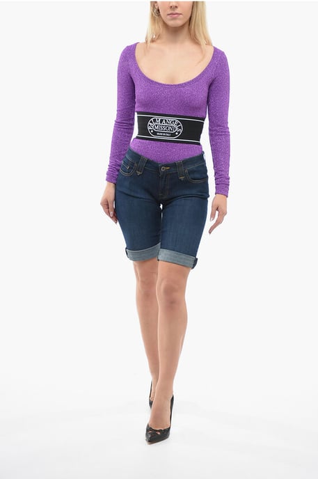 5-pocket stretch denim shorts in blauw - Image 4