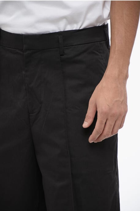 Zwarte shorts van katoenmix met meerdere zakken en riemlussen - Image 2