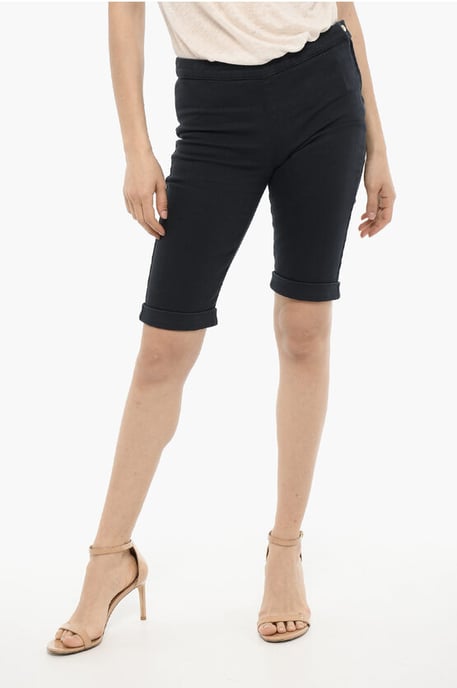 Shorts met omslag en gouden sluiting in blauw - Image 1