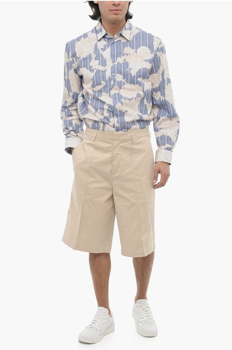 Effen rechte Bermuda in beige - Image 3