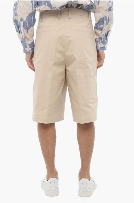 Effen rechte Bermuda in beige - Image 4