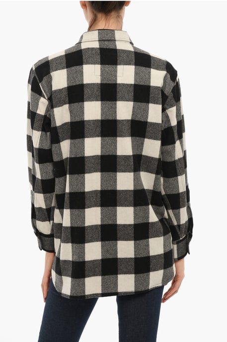 ARCHIEF Buffalo Checked POPOVER Overshirt met Dubbele Borst in Zwart & Wit - Image 2