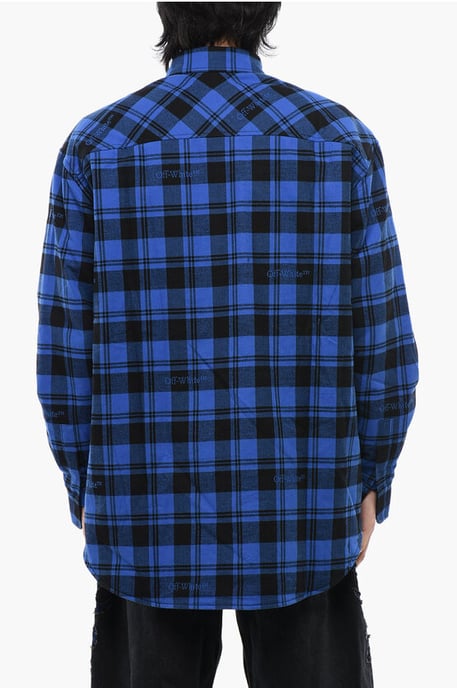 Geruit gevoerd flanellen overshirt in blauw - Image 2