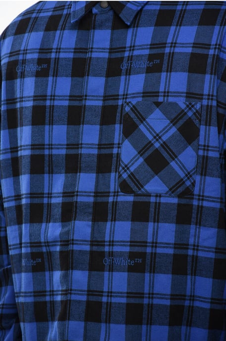 Geruit gevoerd flanellen overshirt in blauw - Image 3