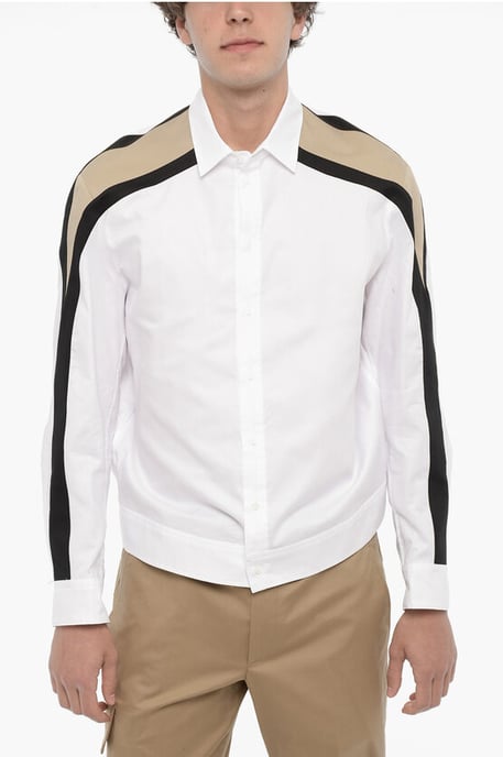 Piqué katoenen BOMBER MODERNIST overhemd in wit - Image 1