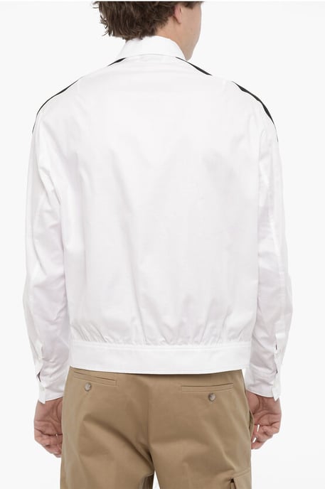 Piqué katoenen BOMBER MODERNIST overhemd in wit - Image 2