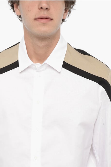 Piqué katoenen BOMBER MODERNIST overhemd in wit - Image 3