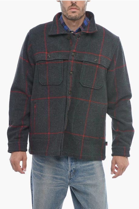 Geruit MALONE Overshirt van wolmix in grijs - Image 1