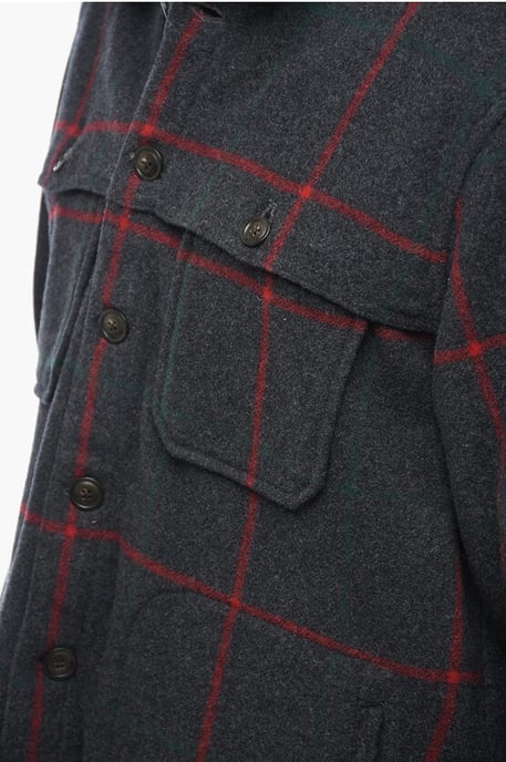 Geruit MALONE Overshirt van wolmix in grijs - Image 3