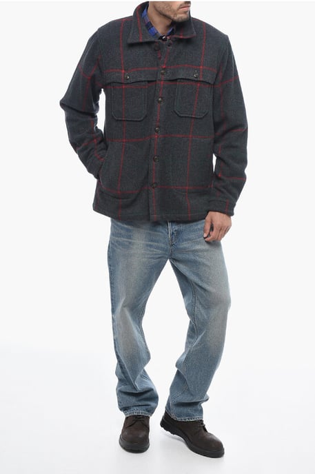 Geruit MALONE Overshirt van wolmix in grijs - Image 4