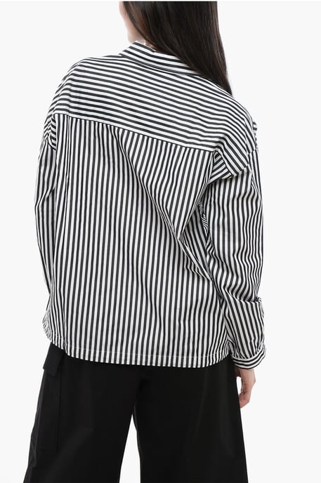 Gestreept YARN-shirt met trekkoord in zwart-wit - Image 2