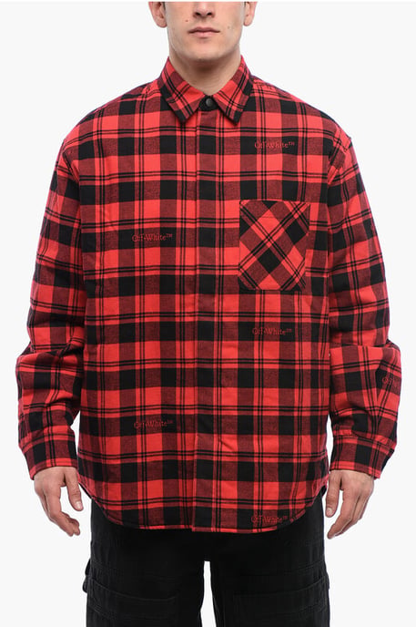Geruit gevoerd flanellen overshirt in rood - Image 1