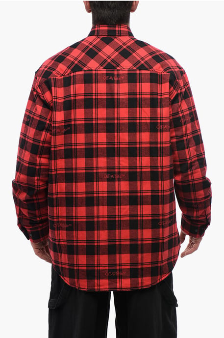 Geruit gevoerd flanellen overshirt in rood - Image 2