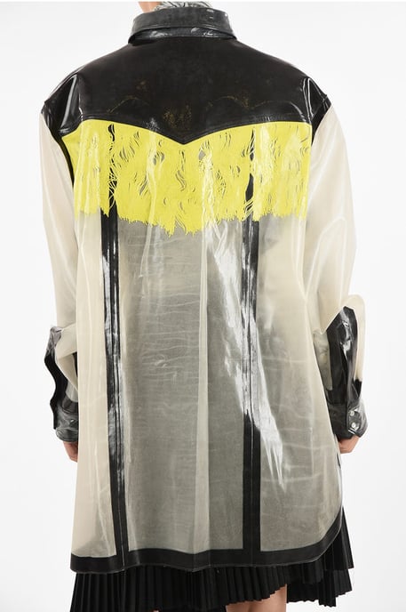 MM0 Lak Oversize Overhemd met Drukknoop in Wit, Grijs - Image 2