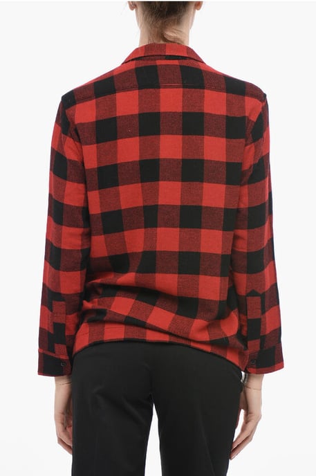 Geruite VLOEIBARE ZEEM Camicia in Rood - Image 2