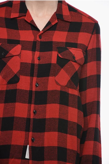 Geruite VLOEIBARE ZEEM Camicia in Rood - Image 3