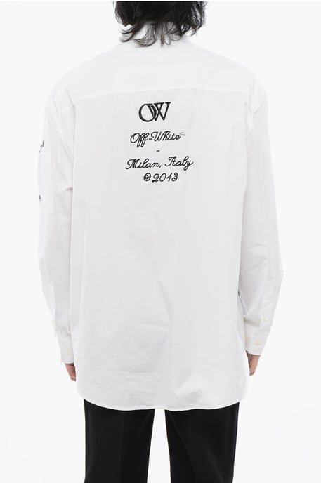 Oversize Fit 23 geborduurd overhemd in wit - Image 2