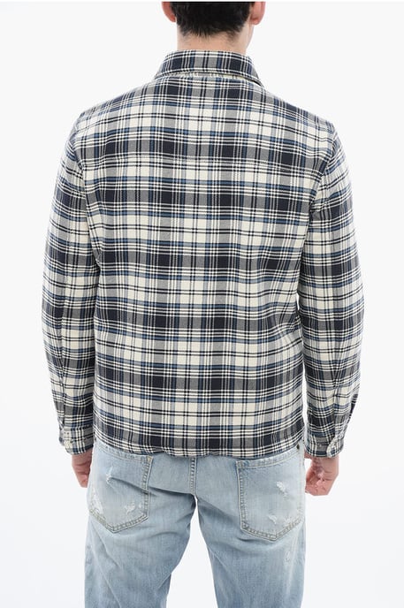 Gewatteerd geruit TIMBER overshirt in blauw - Image 2