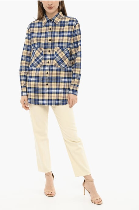 Dubbel borstzakje tartan ruit overhemd in multicolor - Image 4