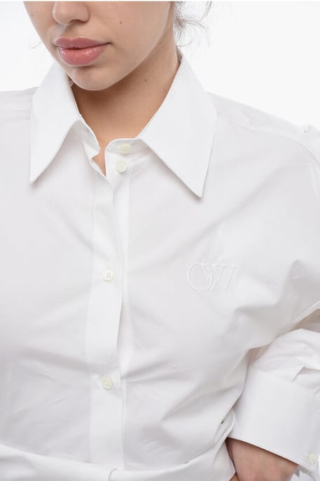 Dubbellaags BOOKISH-shirt met geborduurd logo in wit - Image 3