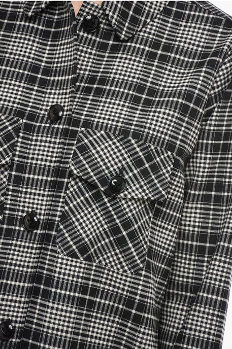 Geruit ALASKAN Overshirt in Zwart & Wit - Image 3