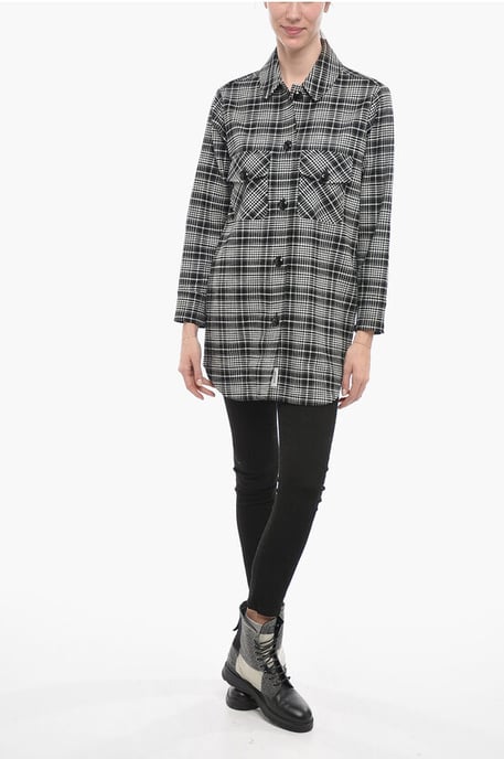Geruit ALASKAN Overshirt in Zwart & Wit - Image 4