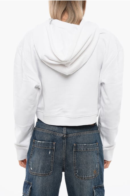 PISTIL Cropped Sweatshirt met reliëflogo in wit - Image 2