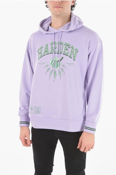 JAMES HARDEN x NEIL BARRETT Easy Fit Hoodie met bedrukt logo in violet - Image 1