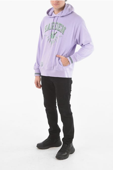 JAMES HARDEN x NEIL BARRETT Easy Fit Hoodie met bedrukt logo in violet - Image 4