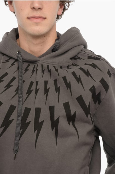 Easy Fit hoodie met Thunderbolt-print in grijs - Image 3
