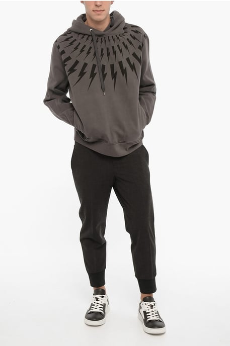 Easy Fit hoodie met Thunderbolt-print in grijs - Image 4