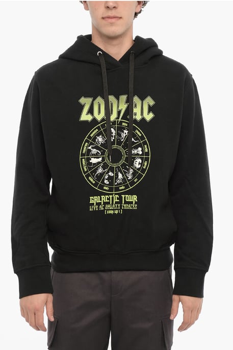 Fleece katoenen Easy Fit ZOD AC hoodie in zwart - Image 1