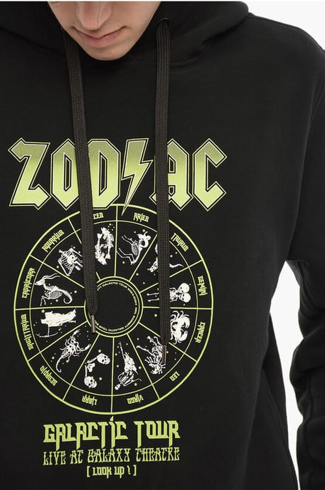 Fleece katoenen Easy Fit ZOD AC hoodie in zwart - Image 3