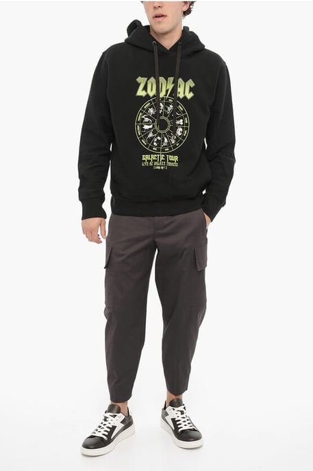 Fleece katoenen Easy Fit ZOD AC hoodie in zwart - Image 4