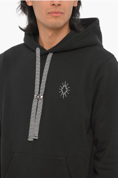 Katoenen ECLIPSE Hoodie met opgestikte zak in zwart - Image 3