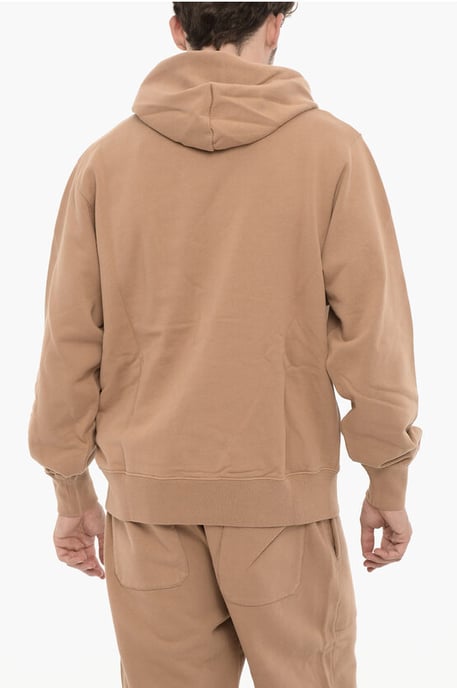 Fleece katoenen hoodie met twee zakken in bruin - Image 2