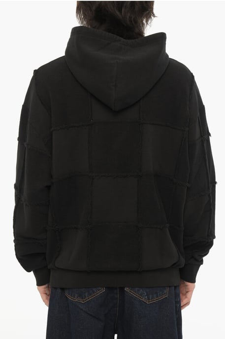 Effen katoenen hoodie in zwart - Image 2