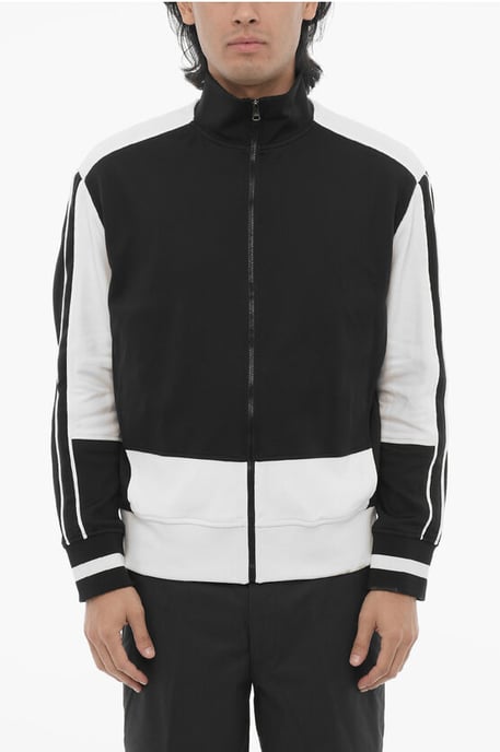 Tweekleurige SPORT MODERNIST sweatshirt met rits in zwart en wit - Image 1