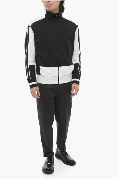 Tweekleurige SPORT MODERNIST sweatshirt met rits in zwart en wit - Image 4