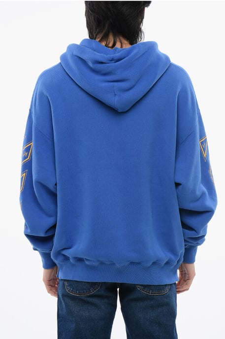Geborsteld katoenen OW23 Skate Fit Hoodie in blauw - Image 2