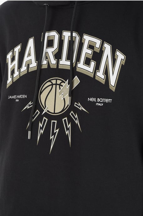 JAMES HARDEN x NEIL BARRETT Easy Fit Hooded Sweatshirt in het zwart - Image 3