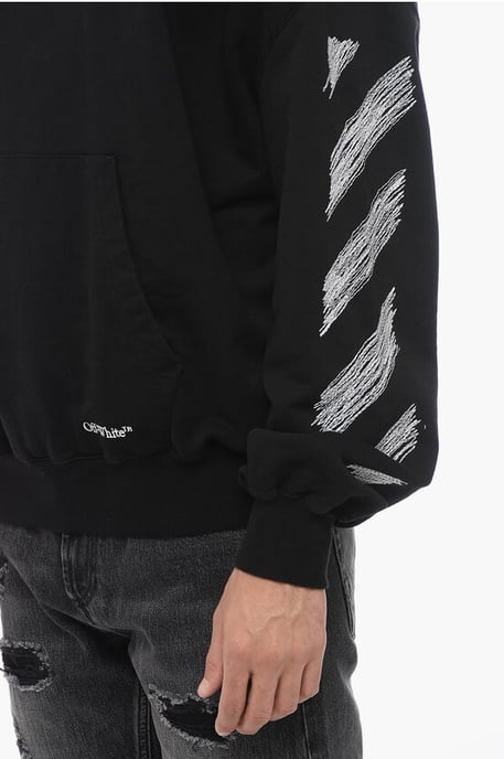 Off-White Scribble Diag Boxy Black Oversized Hoodie - Image 3
