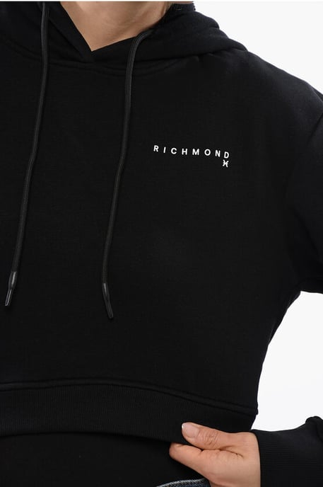 PISTIL Cropped Sweatshirt met reliëflogo in zwart - Image 3