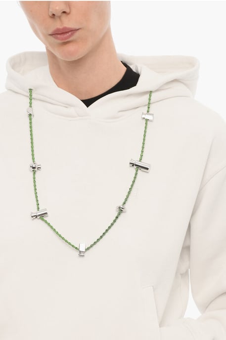 Effen STOPPERS hoodie met afneembare ketting in wit - Image 3