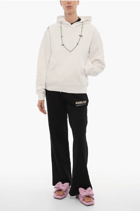 Effen STOPPERS hoodie met afneembare ketting in wit - Image 4