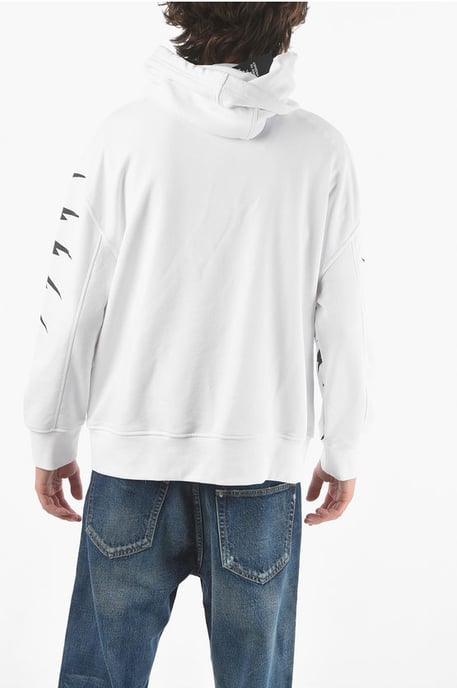 Maxi Patch Pocket Front RADIAL FAIR-ISLE THUNDERBOLT Hoodie in zwart-wit - Image 2