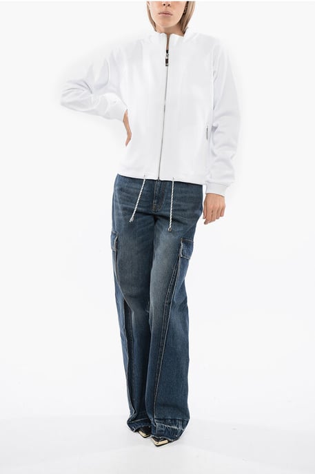Synthetische STELET Sweatshirt met trekkoord in wit - Image 4