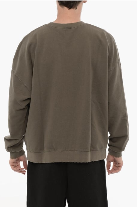 Vintage Effect ronde hals sweatshirt met reliëfmonogram in militairgroen - Image 2